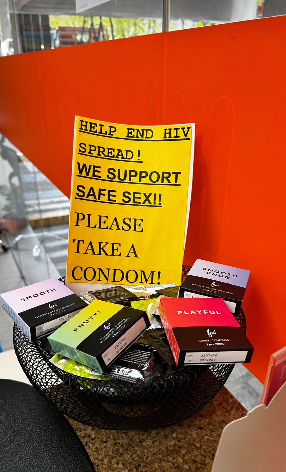 Safe-sex supplies available at Klinik Bangsar South